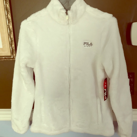 fila white fleece jacket